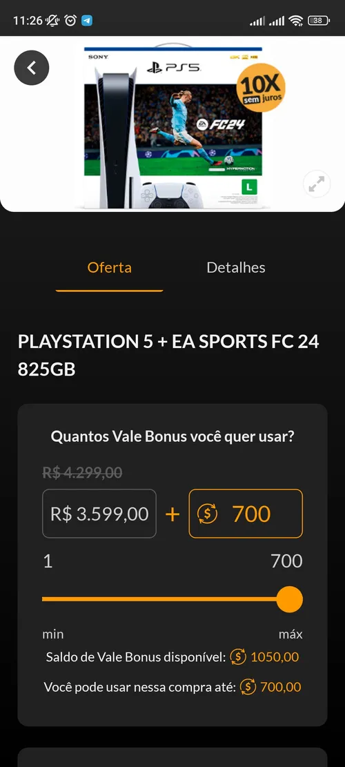 Imagem na descrição da promoção