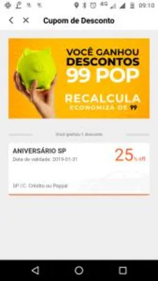 [SP] 25% OFF em uma Corrida na 99