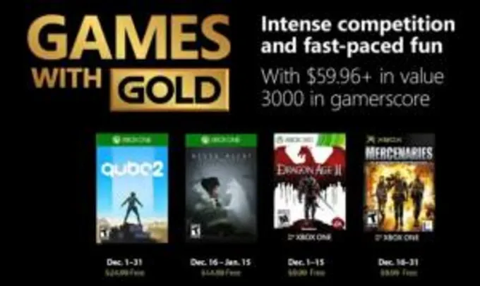 Games With Gold de Dezembro