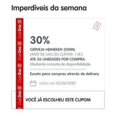 [App] 30% OFF na Heineken 350ml no Clube Dia