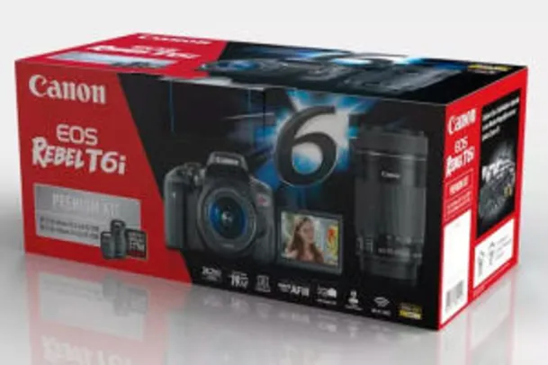 Canon EOS Rebel T6i Premium Kit BR - R$3200