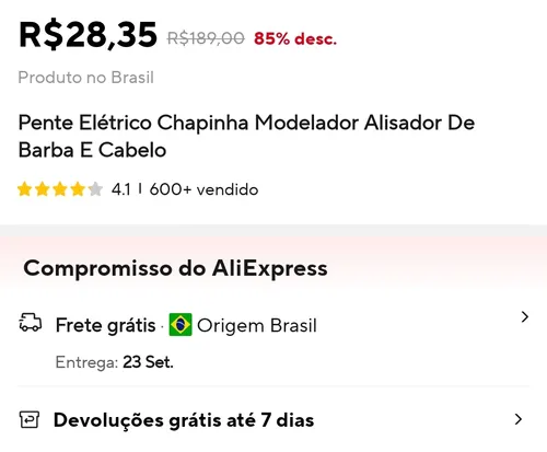 Imagem na descrição da promoção