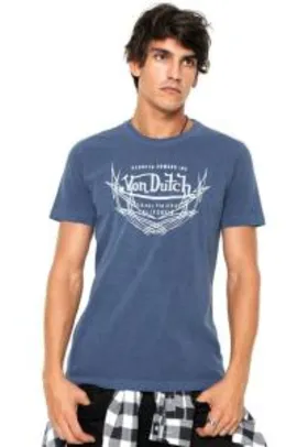 Camiseta Von Dutch Logo Degrade - Azul R$32