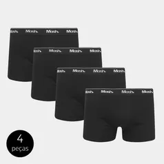 Kit Cueca Boxer Mash 4 Peças - Preto