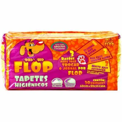 Tapete Higiênico Flop com 30 unidades | R$25