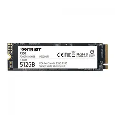 SSD Patriot P300, 512GB, NVME, Leitura 1700MBs e Gravação 1100MBs, P300P512GM28