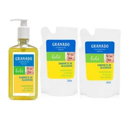 Sabonete facial Neutrogena +Kit com Sabonete Líquido Granado Bebê Glicerina 250ml + 2 Unidades de Refil