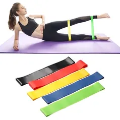 Kit 5 Faixas Elsticas Mini Band Loop Exercicios Fitness