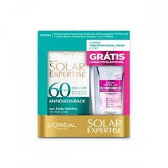 Kit Loreal Protetor Solar Facial Expertise Antioleosidade Fps60 40g Ganhe Água Micelar 5 em 1 100ml