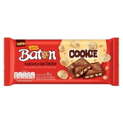 (Ame 2,09)Tablete Baton Cookie 90g Garoto