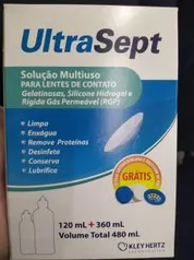 [ Loja Fisíca] Solução Ultra Sept para Lentes de Contato 480ml + Estojo + Ralinho | R$17