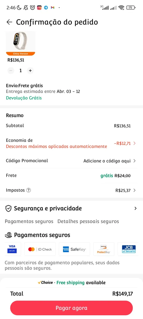 Imagen na descrição da promoção