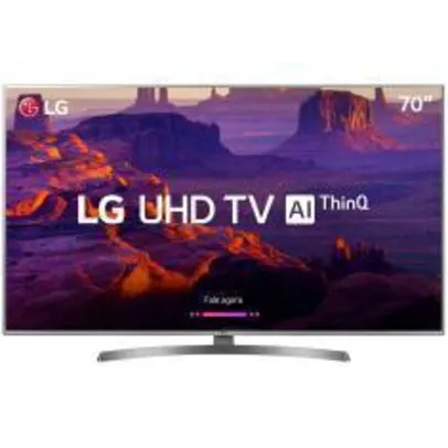 Smart TV LED 70" Ultra HD 4K LG 70UK6540, ThinQ AI, HDR 10 Pro, 4 HDMI e 2 USB - R$ 5865
