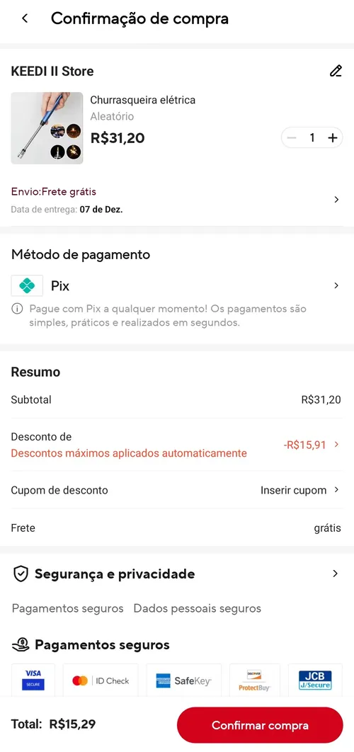 Imagem na descrição da promoção