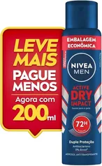 (REC) (SUPER R$9) NIVEA MEN Desodorante Antitranspirante Aerossol Dry Impact 200ml