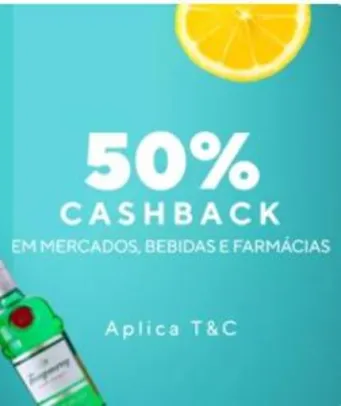 Rappi: 50% de cashback em mercados, express, farmácias e bebidas