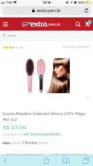 Escova Alisadora Chapinha Elétrica 230°c Magic Hair Lcd - R$28