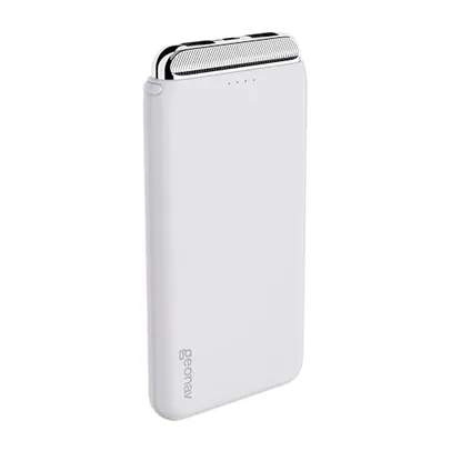 Geonav Power Bank, Carregador Portátil Universal 12.000 mAh, 2 Saídas USB + 1 Saída USB-C, PB12KWT, Branco