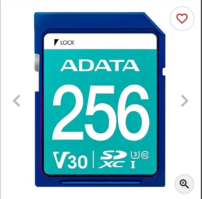 Cartao de Memoria Adata V30S, 256GB, SDXC, ASDX256GUI3V30S-R