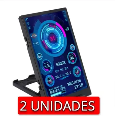 [Taxa Inclusa/Moedas - 2 UNID R$ 93 / R$46 CADA] Tela Secundária IPS Tipo-C CPU do computador, GPU, RAM, Monitor HDD, Display USB para AIDA64 3.5 "