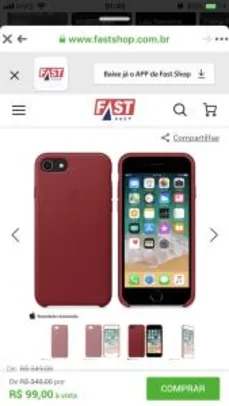 Capa para iPhone 7 e 8 de Couro Vermelho - Apple - MQHA2ZM/A