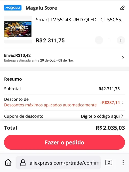 Imagem na descrição da promoção