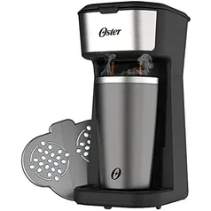 Cafeteira Oster 2Day Inox 2 em 1 com Copo Térmico, 110V, Preto/Inox, 600W, OCAF200