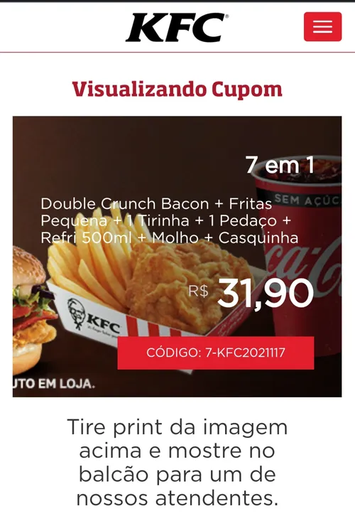 Imagem na descrição da promoção