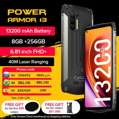 Smartphone Ulefone Power Armor 13 - 8GB + 256GB | Versão Global