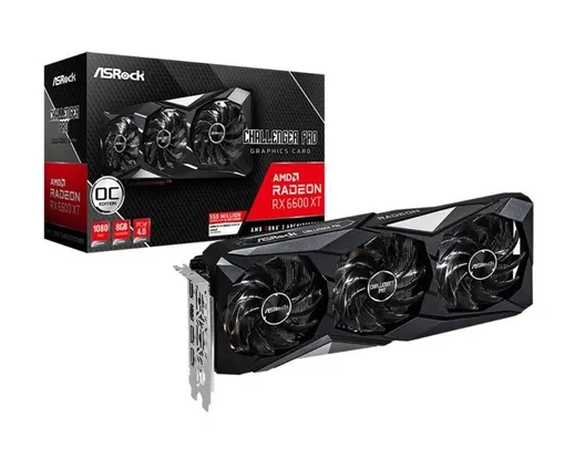 PLACA DE VIDEO ASROCK RADEON RX 6600 XT CHALLENGER PRO OC, 8GB, GDDR6, 128-BIT | R$ 3800