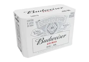 (Recorrência) Pack Cerveja Budweiser Zero Álcool, 350ml, Lata - 8 unidades