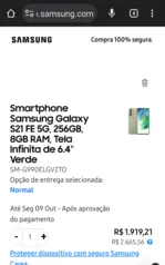 Samsung Galaxy S21 FE 5G, 256GB, 8GB RAM, Tela Infinita de 6.4&quot;