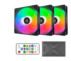 KIT FAN COM 3 UNIDADES ALSEYE M120-P BLACK, RGB, 120mm | R$159