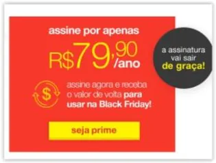 Assine Americanas Prime e ganhe o dinheiro de volta na Black Friday por R$ 80