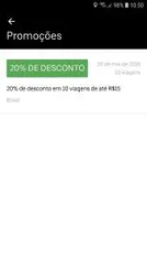 [Usuários Selecionados] 20% OFF em 10 viagens direto no App