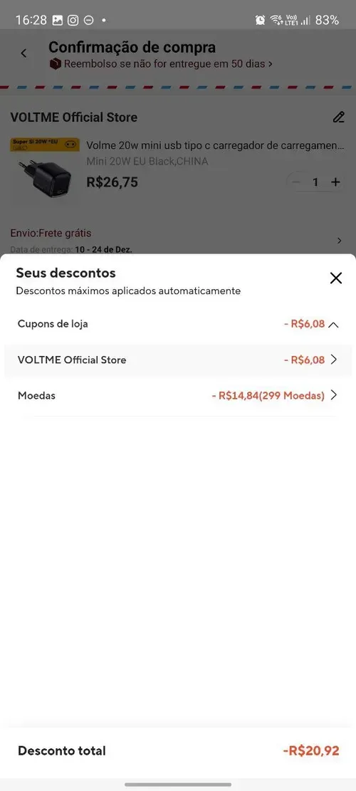 Imagem na descrição da promoção