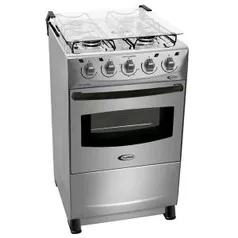 Fogão 4 Bocas com Forno 52 L Inox - Bivolt - R$388,71