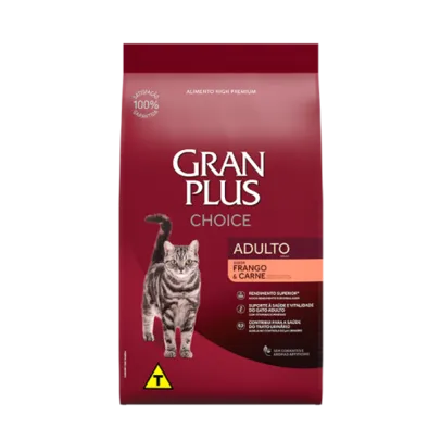  [PRIME] Ração Gran Plus Choice Frango e Carne  Gatos adultos - 10,1kg