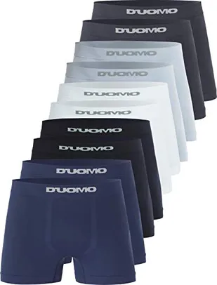 Kit 10 Cuecas Boxer Microfibra, Duomo, Masculino, Azul/Preto/Branco/Mescla/Marinho, G