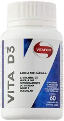 Vitamina D3 60 Cápsulas Vitafor 2000ui | R$45
