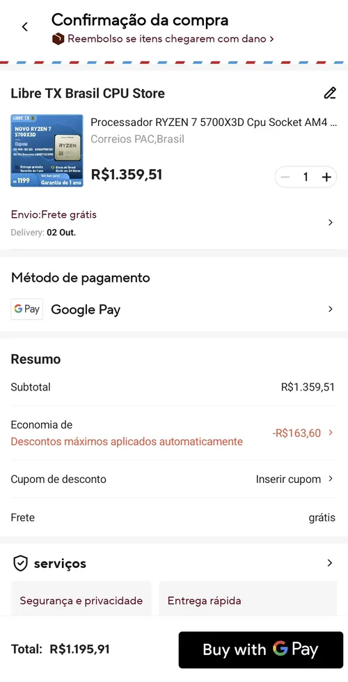 Imagem na descrição da promoção