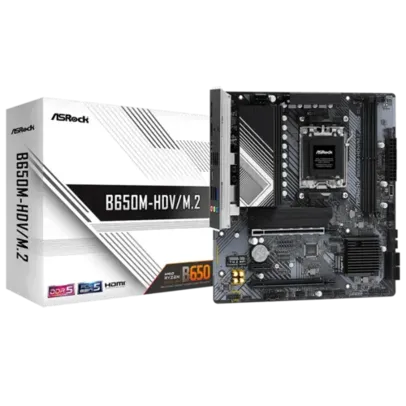 Placa Mãe ASRock B650M-HDV/M.2, Chipset B650, AMD AM5, M-ATX, DDR5, 90-MXBLA0-A0UAYZ