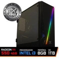 Pc Gamer Gladiator LVL-3 Intel I3 9100F / Radeon Rx 550 4GB / DDR4 8GB / HD 1TB