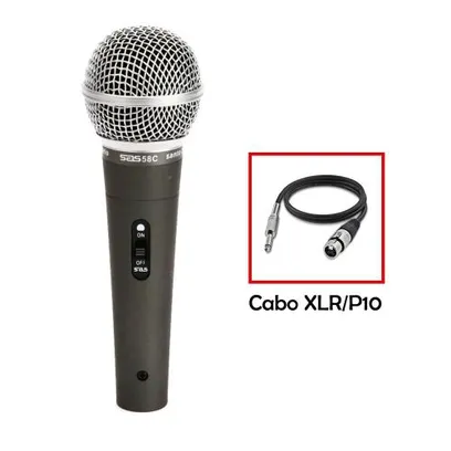 Microfone Santo Angelo Sas 58C Cardióide C/ Cabo Xlr/P10 5Mt