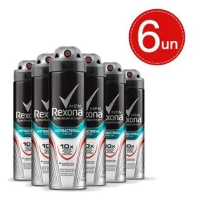 Desodorante Rexona Antibacterial - 6 unidades R$42