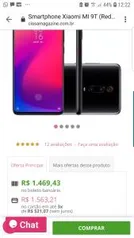 Smartphone Xiaomi MI 9T (Redmi K20) 64GB 6GB RAM Versão Global Desbloqueado Preto R$1469