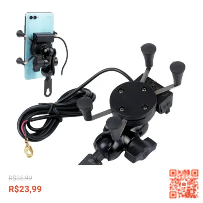 Suporte Celular Gps Carregador Usb Moto