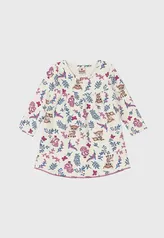 Vestido Infantil Brandili Bichinho Branco - Tam. 2 e 3 anos 