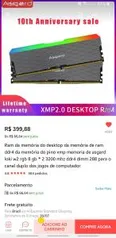 (Ali Express) Memória RAM Asgard 2x8GB 3200MHz RGB | R$ 393