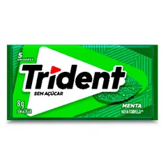 [Leve 4 Pague 2] [Regional] Chiclete Trident Menta Sem Açúcar 8g - Embalagem com 5 unid.